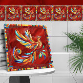 Phoenix Bird - farbenfrohe Mosaikkunst Fliese