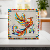 Phoenix Bird - farbenfrohe Mosaikkunst Fliese