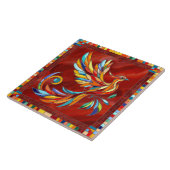 Phoenix Bird - farbenfrohe Mosaikkunst Fliese (Seite)
