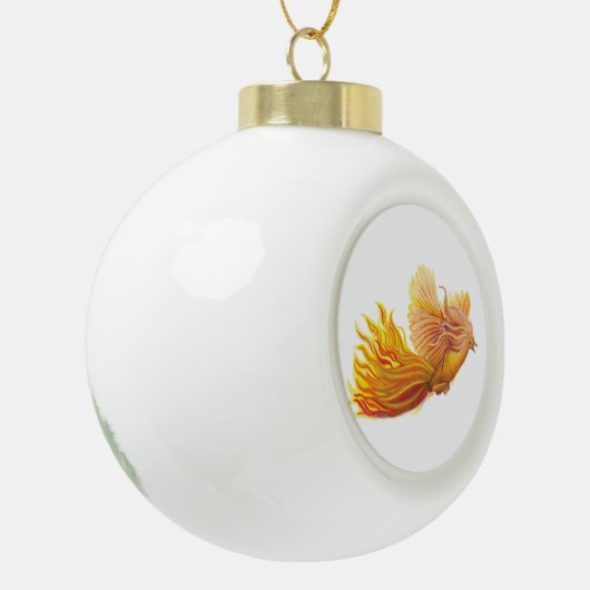 Phoenix Bird Flight Keramik Kugel-Ornament (Links)