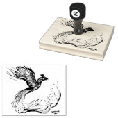 Phoenix Bird Flying Falcon Eagle Hawk Feuer Flamme Gummistempel (Stempel)