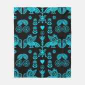 Phoenix Bird Folk Art Print Fleecedecke (Vorderseite)