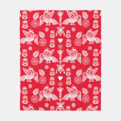 Phoenix Bird Folk Art Print Fleecedecke (Vorderseite)