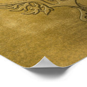 Phoenix Bird Gold Embossed Poster (Ecke)