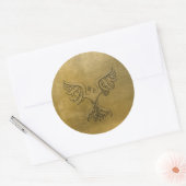 Phoenix Bird Gold Embossed Runder Aufkleber (Umschlag)