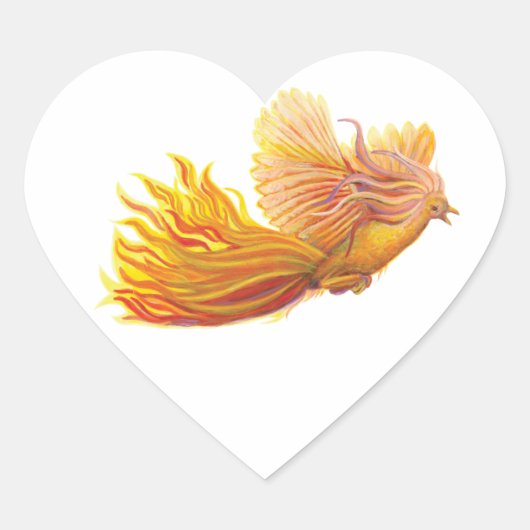 Phoenix Bird Herz-Aufkleber (Vorderseite)
