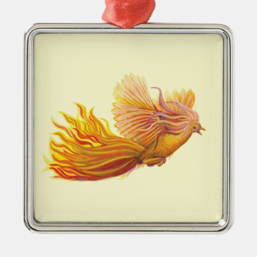 Phoenix Bird im Flug Ornament Aus Metall (Vorne)