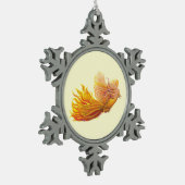 Phoenix Bird im Flug Schneeflocken Zinn-Ornament (Links)
