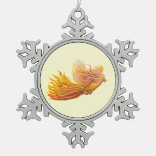 Phoenix Bird im Flug Schneeflocken Zinn-Ornament