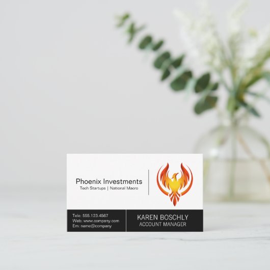 Phoenix Bird-Logo Visitenkarte (Stehend Vorderseite)