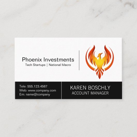 Phoenix Bird-Logo Visitenkarte (Vorderseite)