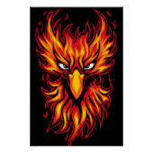 Phoenix Bird mit fiery Flammen Grafik Design Poster (Vorderseite)