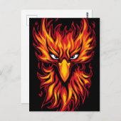Phoenix Bird mit fiery Flammen Grafik Design Postkarte (Vorne/Hinten)