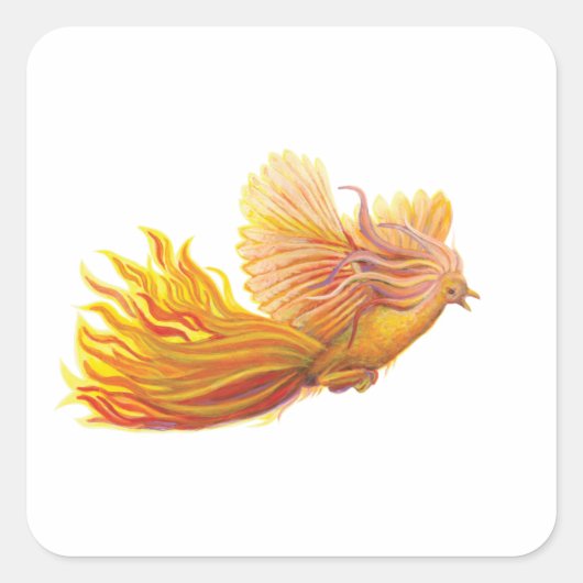 Phoenix Bird Quadratischer Aufkleber (Vorderseite)