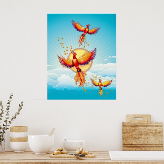 Phoenix Bird Rising Poster (Küche)