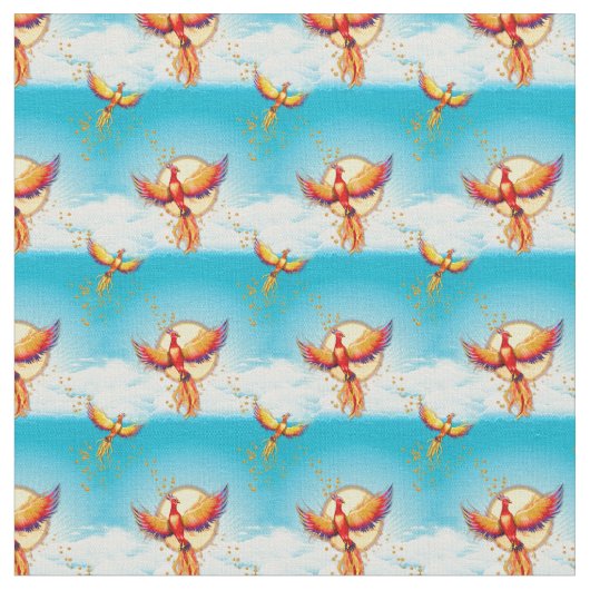 Phoenix Bird steigt kleine Printwerbung Stoff (Nahaufnahme)