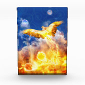 Phoenix Bird STEIGT ÜBER IHREN TROUBLES Fotoblock (Vorderseite)