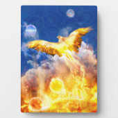 Phoenix Bird STEIGT ÜBER IHREN TROUBLES Fotoplatte (Vorderseite)