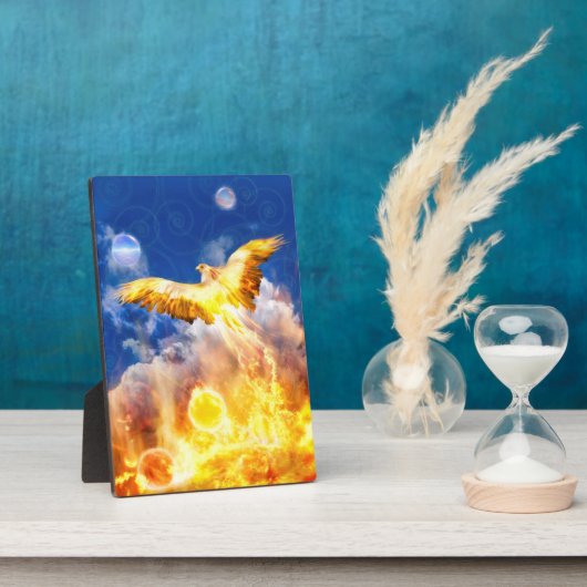 Phoenix Bird STEIGT ÜBER IHREN TROUBLES Fotoplatte (Seite)