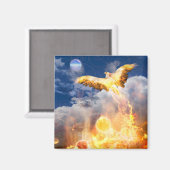 Phoenix Bird STEIGT ÜBER IHREN TROUBLES Magnet (Vorderseite/Rückseite)