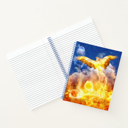 Phoenix Bird STEIGT ÜBER IHREN TROUBLES Notizblock (Innenseite)