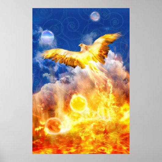 Phoenix Bird STEIGT ÜBER IHREN TROUBLES Poster (Vorne)