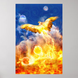 Phoenix Bird STEIGT ÜBER IHREN TROUBLES Poster