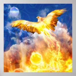 Phoenix Bird STEIGT ÜBER IHREN TROUBLES Poster