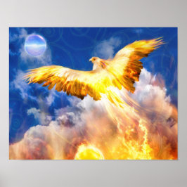 Phoenix Bird STEIGT ÜBER IHREN TROUBLES Poster