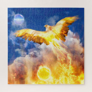 Phoenix Bird STEIGT ÜBER IHREN TROUBLES Puzzle
