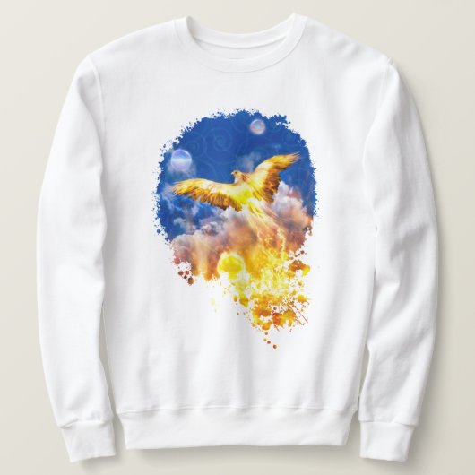 Phoenix Bird STEIGT ÜBER IHREN TROUBLES Sweatshirt (Design vorne)