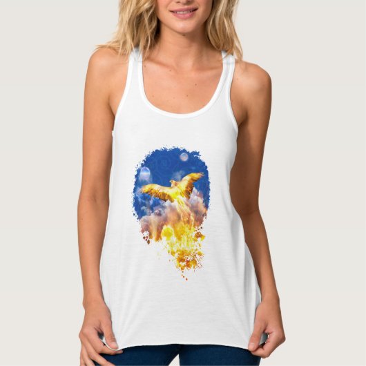 Phoenix Bird STEIGT ÜBER IHREN TROUBLES Tank Top (Vorderseite)