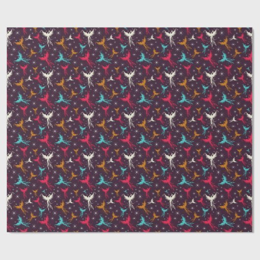 Phoenix Birds Abbildung Muster Geschenkpapier (Flach)