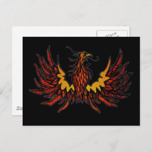 Phoenix Black Postkarte (Vorne/Hinten)