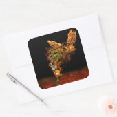 Phoenix-Blume Quadratischer Aufkleber (Umschlag)