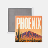 Phoenix Camelback Mountain Wüste Magnet (Vorderseite/Rückseite)