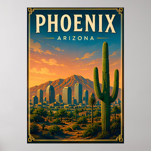 Phoenix Camelback Mountain Wüste Poster (Vorne)
