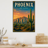 Phoenix Camelback Mountain Wüste Poster (Küche)