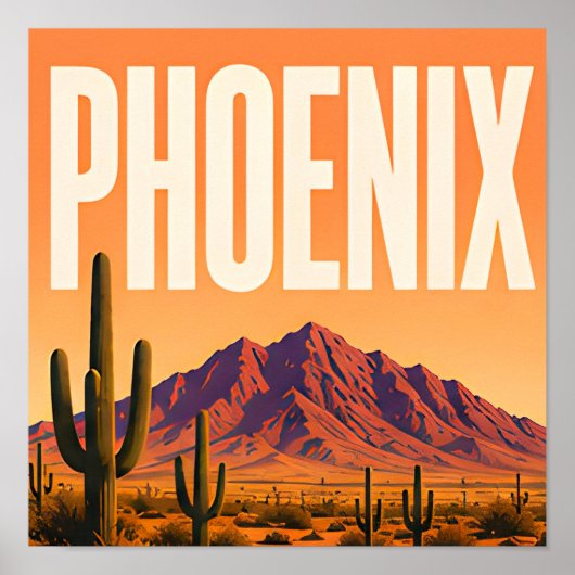 Phoenix Camelback Mountain Wüste Poster (Vorne)