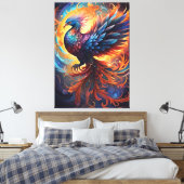Phoenix Canvas Print Leinwanddruck (Insitu (Schlafzimmer))