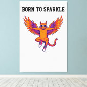 Phoenix Cat Canvas Wall Art – Magical Fire Kitty Leinwanddruck (Insitu (Holzboden))