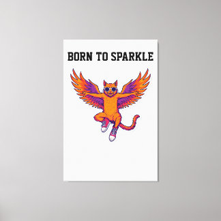 Phoenix Cat Canvas Wall Art – Magical Fire Kitty Leinwanddruck