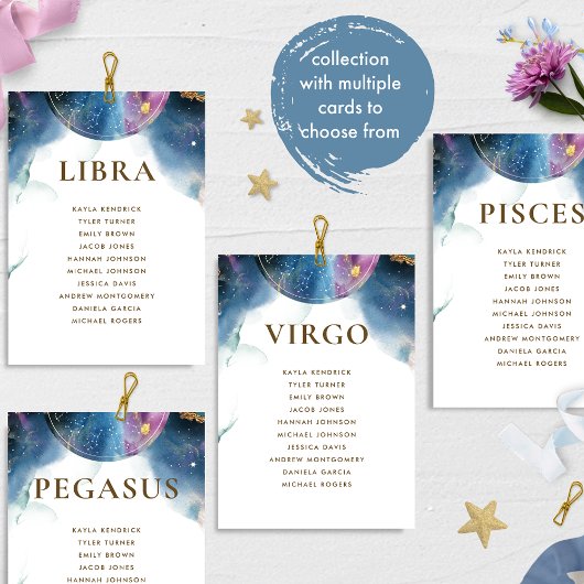 Phoenix Celestial Seating Plan Card mit Gastnamen