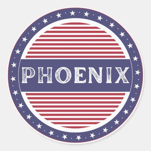 Phoenix City Pride Emblem – American Identity Runder Aufkleber (Vorderseite)