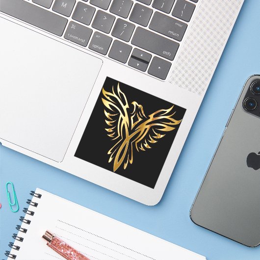 Phoenix Custom-Cut Vinyl Sticker (Laptop mit iPhone)