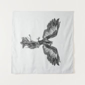 Phoenix, das - Schwarzweiss steigt Wandteppich (Vorderseite (Horizontal))