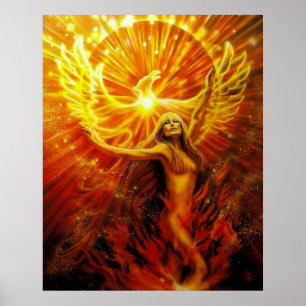 Phoenix, das um Lisa-Iris sich erhöht Poster