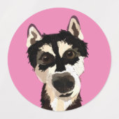 Phoenix, der Husky-Aufkleber Etiketten (Design 2)