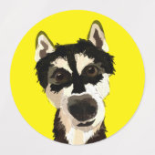 Phoenix, der Husky-Aufkleber Etiketten (Design 1)