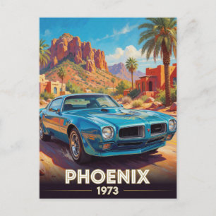 Phoenix Desert Performance Car 1973 Arizona Postkarte
